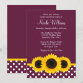 Invitation Fête de l'mariée à point de polka de Sunflower Dee (Devant / Derrière)