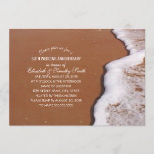 Invitation Fête de l'mariée À Thème Ocean Sand Et Waves Beach