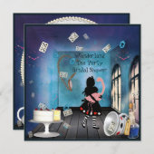 Invitation Fête de l'mariée Alice et Pink Flamant rose Wonder (Devant / Derrière)