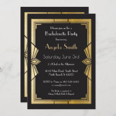 Invitation Fête de l'mariée Art Déco Bachelorette Party Gatsb (Devant / Derrière)