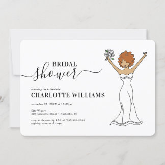 Invitation Fête de l'mariée Avatar personnalisable| Cheveux b
