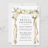 Invitation Fête de l'mariée blanche d'ivoire d'arc floral rus (Devant)