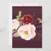 Invitation Fête de l'mariée Bourgogne Marsala Wood Russe Boho (Dos)