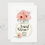 Invitation Fête de l'mariée Bouteille de parfum avec fleurs (Devant / Derrière)