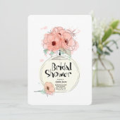 Invitation Fête de l'mariée Bouteille de parfum avec fleurs (Debout devant)