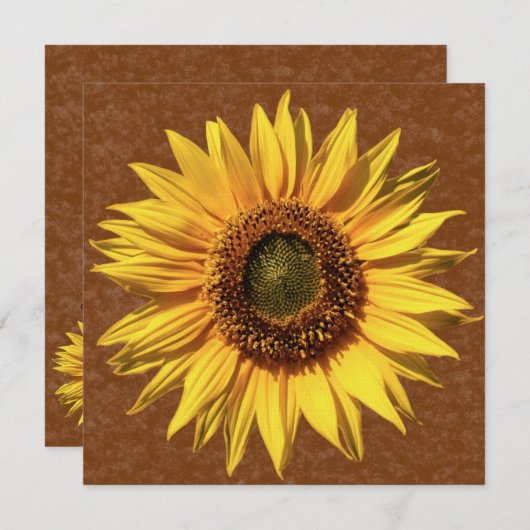 Invitation Fête de l'mariée Brown de tournesol de campagne (Devant / Derrière)
