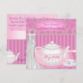 Invitation Fête de l'mariée Brunch Damask (Devant / Derrière)