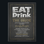 Invitation Fête de l'mariée Chalkboard Gold Effet Funny Vinta<br><div class="desc">Fête de l'mariée Chalkboard Gold Effect Funny Invitations Vintages. Élégant style vintage élégant mais moderne effet doré (pas de papier d'aluminium) invitation à la douche nuptiale en tableau noir. Elles présentent une belle typographie blanche et dorée. Nous vous recommandons de commander un échantillon d'invitation pour voir à quoi il ressemble...</div>