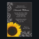 Invitation Fête de l'mariée Chalkboard Sunflower<br><div class="desc">Une invitation à la douche nuptiale au tournesol en damier. Dotée d'un décor de tableau noir,  de tourbillons fleuris et d'un tournesol jaune. Idéal pour une douche à la nuptiale,  une douche à la nuptiale de tournesol,  une douche à la grange et plus encore !</div>