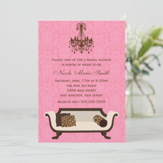 Invitation Fête de l'mariée chic (Debout devant)