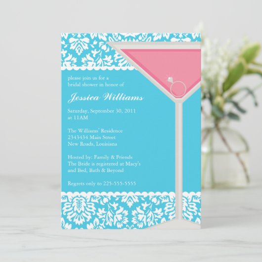 Invitation Fête de l'mariée chic (Debout devant)