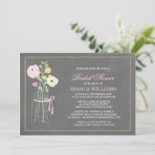 Invitation Fête de l'mariée chic de Shabby| Rose (Debout devant)