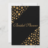 Invitation Fête de l'mariée Chic Dots Noir Et Or (Devant)