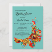 Invitation Fête de l'mariée chinoise de dragon de nuages (Devant)