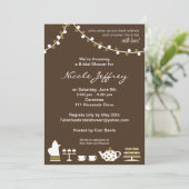 Invitation Fête de l'mariée Chocolat Brown, Tea Li (Debout devant)