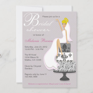 Invitation Fête de l'mariée contemporaine de mariée rose chic