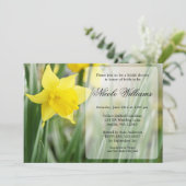 Invitation Fête de l'mariée Daffodique de printemps jaune (Debout devant)