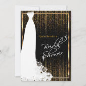 Invitation Fête de l'mariée dans l'invitation Black & Gold (Devant)