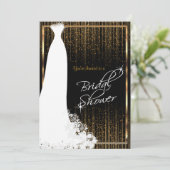 Invitation Fête de l'mariée dans l'invitation Black & Gold (Debout devant)