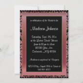 Invitation Fête de l'mariée dans l'or et l'invitation Rose mé (Dos)