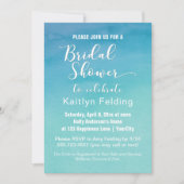 Invitation Fête de l'mariée d'aquarelle bleue et Turquoise Om (Devant)