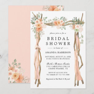 Invitation Fête de l'mariée d'arche florale de l'Aquarelle
