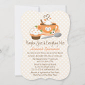Invitation Fête de l'mariée d'automne Monogramme Citrouille S (Devant)