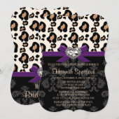 Invitation Fête de l'mariée de boule à Empreinte de léopard p (Devant / Derrière)