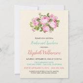 Invitation Fête de l'mariée de bouquet floral à main d'aquare (Dos)