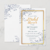 Invitation Fête de l'mariée de calligraphie des cadres d'or d (Devant / Derrière)