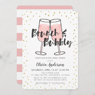 Invitation Fête de l'mariée de champagne rose Brunch & Bubbly