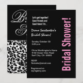 Invitation Fête de l'mariée de conception du léopard des neig (Devant / Derrière)