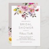 Invitation Fête de l'mariée DE COULEUR ÉDITABLE (Devant / Derrière)