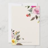 Invitation Fête de l'mariée DE COULEUR ÉDITABLE (Dos)