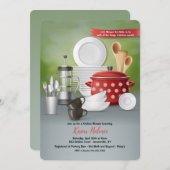 Invitation Fête de l'mariée de cuisine (Devant / Derrière)