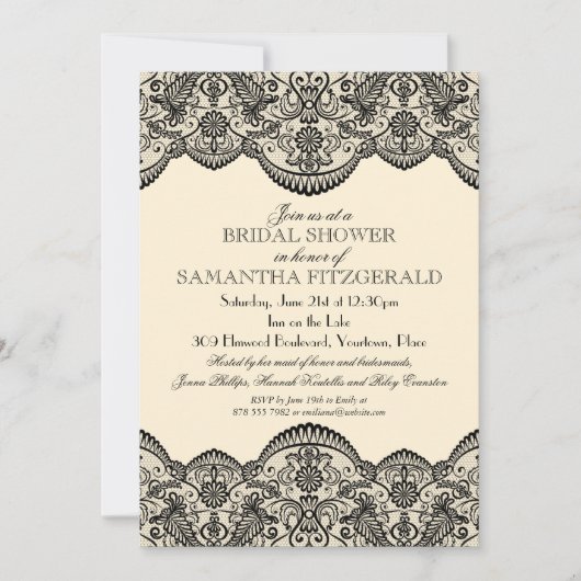 Invitation Fête de l'mariée de dentelle (Devant)