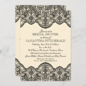 Invitation Fête de l'mariée de dentelle (Devant / Derrière)