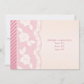 Invitation Fête de l'mariée de dentelle florale Rose rose, iv (Dos)