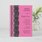 Invitation Fête de l'mariée de dentelle (fuchsia) (Debout devant)