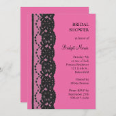 Invitation Fête de l'mariée de dentelle (fuchsia) (Devant / Derrière)