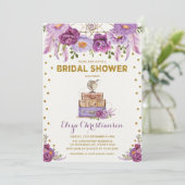 Invitation Fête de l'mariée de Dreamcatcher Floral Purple (Debout devant)