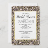 Invitation Fête de l'mariée de Empreinte de léopard d'or rose (Devant)