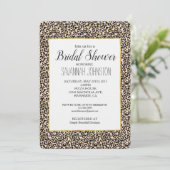 Invitation Fête de l'mariée de Empreinte de léopard d'or rose (Debout devant)