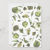 Invitation Fête de l'mariée de feuilles de bois rustique à co (Dos)