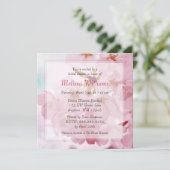 Invitation Fête de l'mariée de fleurs de cerisiers roses Vint (Debout devant)