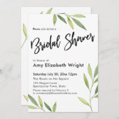 Invitation Fête de l'mariée de fusion de couleur d'eau verte (Devant / Derrière)