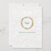 Invitation Fête de l'mariée de germes de céréales en bois rus (Dos)