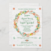 Invitation Fête de l'mariée de germes de céréales en bois rus (Devant / Derrière)