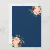 Invitation Fête de l'mariée de la bande marine florale (Dos)