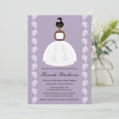 Invitation Fête de l'mariée de la belle mariée afro-américain (Debout devant)